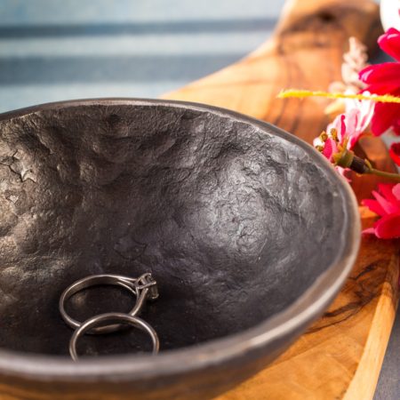 Small Hammered Heavy Bowl with Hammered Crackle Finish (Design 'a')