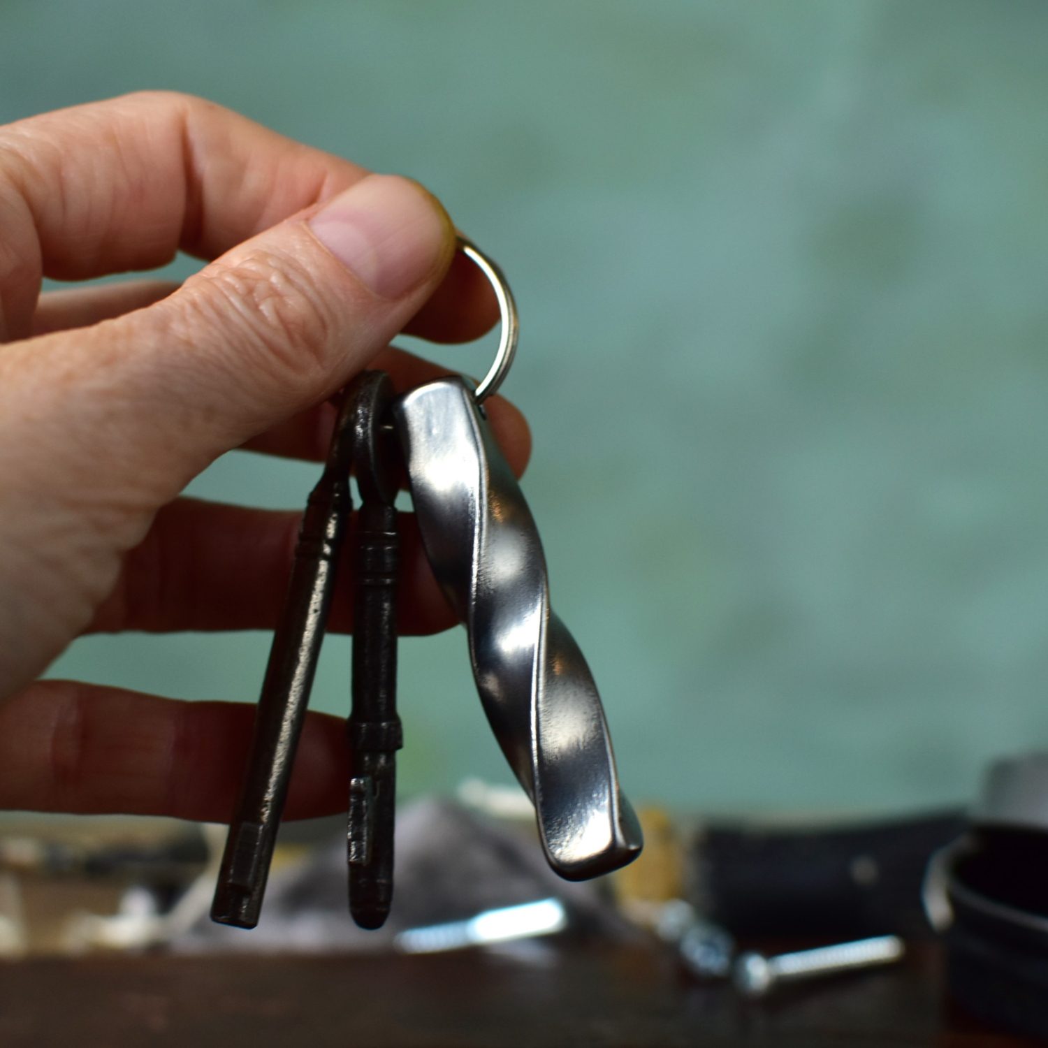 Twisted Iron Bar Keyring