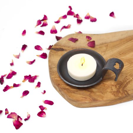 6th Anniversary Iron Candle Dish With Curved Handle - Image 4