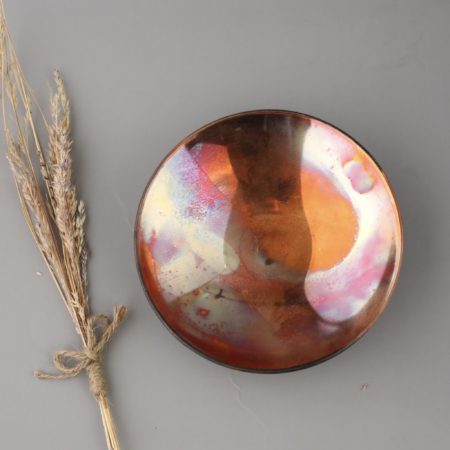 Medium Smooth Fired Copper Bowl - Image 3