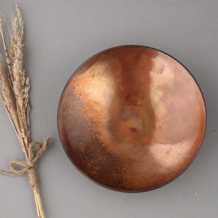 Medium Smooth Fired Copper Bowl - Image 4